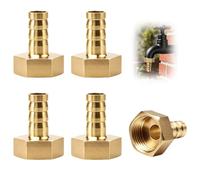 4PCS Raccords de Tuyau Cannelé, G1/2, 10mm, Laiton Pour Tuyau Adaptateur Filetage Femelle Pour Connexion De Tuyaux D Arrosage Et Circuits De Fluide Usage Jardin Maison Et Applications Techniques