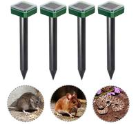 4Pcs Répulsif pour Animaux, Répulsif pour Souris Solaire Ultrasons Mole Solar Môle Serpent Pest Repo REPULSIF NUISIBLES POUR LE JAR