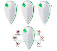 4pcs Répulsif Ultrason-sans Odeur-Appareil Ultrason Souris Prise Anti Moustique Araignée Mouches Fourmis Punaises puces et Blanc