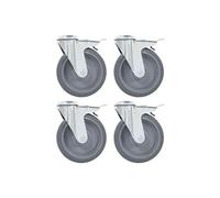 vidaXL 4pcs Roulettes pivotantes à trou de boulon à double frein 125mm G