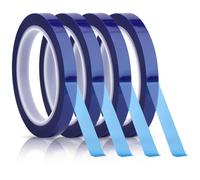 4PCS Ruban Chauffant 10mm x 33m Ruban Adhesif Haute Temperature Scotch Thermique pour Imprimante Sublimation, Imprimés Électroniques, Transfert Thermique, Circuits Imprimés, Bleu