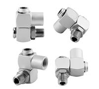 4Pcs/Set 360 Degrés Connecteur de Tuyau d'Air Pivotant Universel, Raccord Adaptateur Rotatif 1/4'' pour Outils Pneumatiques et Usage Domestique Quotidien