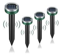 4Pcs Solar Répulsif à Ultrasons, Solaire Repulsif Taupe, Répulsif Serpent Ultrason, IP65 Imperméable Rrépulsif Souris Repeller