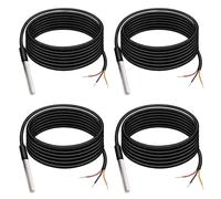 4pcs Sonde Capteur de Température Étanche 1m pour Arduino et Raspberry Pi | Sonde de température étanche 1m avec puce DS18B20, capteur en acier inoxydable. Précision de ±0,5°C, interface 1-Wire.