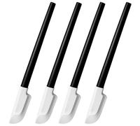 4PCS Spatule Silicone Cuisine avec Manche Ergonomique en Bois, Mini Maryse et Marises de Patisserie pour Cuisson, Mélange et Préparation des Ingrédients, Spatule Silicone Cuisine Flexible et Durable,
