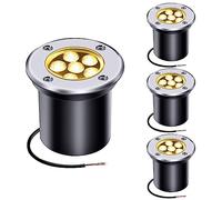 4PCS Spot Encastrable Exterieur - Lampe Jardin Enterré, Lumières De Paysage Extérieures Basse Tension 12 V/24 V, Lumière Souterraine LED Étanche IP67, Lumières De Voie 300 Lumens(Warm White,3W (12V))