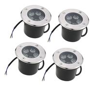 4PCS Spot Encastrable LED Exterieur - Lampe Jardin Enterré, 5W Spot LED Encastrable Extérieur, 85~265V Éclairage L'extérieur IP67 Étanche, Jardin Lampe Pour Jardins, Allées, Terrasses(Warm White Light