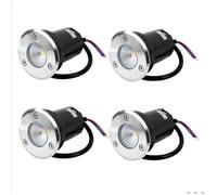 4pcs spot encastrable sol - 5W LED IP67 charge 800kg - pour jardin, terrasse - Ø 6,5cm blanc