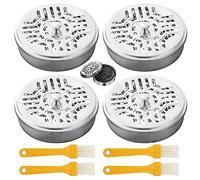 4pcs Support Bobine Moustique Porte-Spirale Anti-moustiques Porte-encens Portable Conteneur de Boîte Mosquito Porte-encens en Métal Brûleur D'encens pour Patio Extérieur à Maison