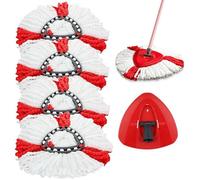 4pcs Tte de Serpillre de Rechange en Microfibre+1 Tte de Vadrouille Compatible avec Vileda 2-en-1 Turbo Mop O-Cedar