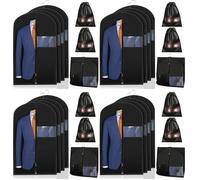 4Pcs100x60CM Housse Vetements à Suspendre + 2 Sacs à Chaussures, Anti Poussière Humidité Housse Housses de Vêtements, avce Zip, Housse Costume, Protection des Vêtements pour Manteau, Robes, Chemises