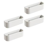 4pièces Clip Mural pour Tube de Dentifrice, sans perçage | Silicone et Hips Blancs, Cadre Renforcé, Garde-Corps Haut, pour Crème Mains et Paquet sur Porte