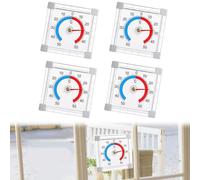 4Pièces Thermometre Interieur Étanche Auto Adhésif,Thermometre In/Extérieur | Mini Thermomètre hygromètre Intérieur Digital,Échelle Claire Rango,pour Congélateur Exterieur Fenetre Maison