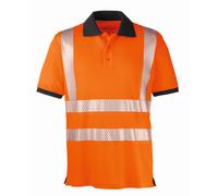 4PROTECT Polo haute visibilité Orlando orange vif/gris S