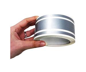 4R Quattroerre.it 10531 Trim Stripes Bandes Adhésives Triples pour Voitures, Argent, 3F 50 mm x 10 MT