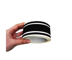 4R Quattroerre.it 10534 Trim Stripes Bandes Adhésives Triples pour Voitures, Noir, 3F 50 mm x 10 MT