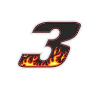 4R Quattroerre.it 13193 Nombre de Course 3 Moyen, Flammes, 6,5 x 7,5 cm