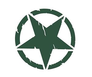 4R Quattroerre.it 17095 Autocollant Army Star pour Jeep Renegade, Diamètre 20 cm, Vert Militaire, 2 Pièces