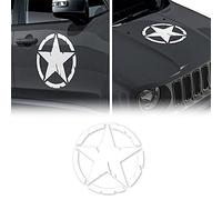 4R Quattroerre.it 17112 Autocollant Army Star pour Jeep Renegade, Diamètre 33 cm, Blanc, 2 Pièces