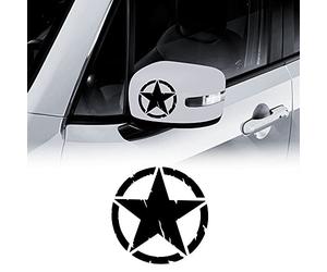 4R Quattroerre.it 17116 Autocollant Army Star pour Jeep Renegade, Diamètre 9 cm, Noir Mat, 2 Pièces