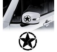 4R Quattroerre.it 17117 Autocollant Army Star pour Jeep Renegade, Diamètre 9 cm, Noir Brillant, 2 Pièces