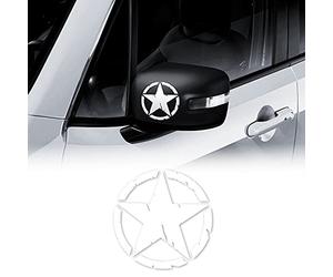4R Quattroerre.it 17118 Autocollant Army Star pour Jeep Renegade, Diamètre 9 cm, Blanc, 2 Pièces