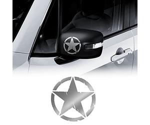 4R Quattroerre.it 17119 Autocollant Army Star pour Jeep Renegade, Diamètre 9 cm, Argent, 2 Pièces