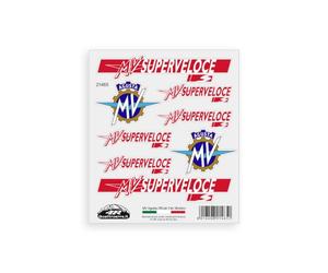 4R Quattroerre.it Autocollants pour MV Agusta Superveloce - Lot de 8 Autocollants prédécoupés, résistants à l'eau et aux Rayons UV, fabriqués en Italie, Licence Officielle, Feuille de 160 x 135 mm