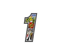4R Quattroerre.it Nombre de Course 1 Sticker Bomb, Fin, 10 x 7,5