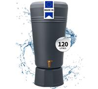 4rain AZURA 2in1 récupérateur d'eau de pluie 120 L, gris graphite In ac à plantes et socle
