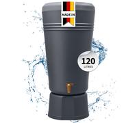 4rain AZURA 2in1 récupérateur d'eau de pluie 120 L, gris graphite In ac à plantes et socle