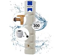 4rain BASIC réservoir mural kit complet 300 L, beige sable y compris robinet de vidange en plastique et raccord de descente