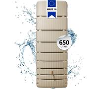 4rain cuve murale SLIM 650L sable avec robinet PE imitation laiton - Réservoir efficace pour jardins écologiques