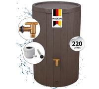 4rain Kit Réservoir MADERA 220 L, marron incl. robinet de vidange en plastique et raccord de descente