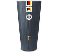 4rain Linus 2en1 Récupérateur d’Eau de Pluie 220L Graphite - Cuve décorative Moderne avec bac à Plantes intégré - Réservoir d’Eau Robuste et esthétique pour récupération d’Eau de Pluie au Jardin