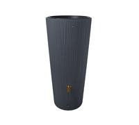 4rain VASO 2in1 DECOR récupérateur d'eau de pluie 220 L, gris graphite Incl. robinet en plastique et raccord de descente