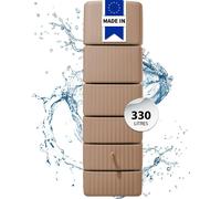 4rain récupérateur d'eau mural SLIM 330L sable avec robinet PE imitation laiton - Compact et élégant pour une collecte efficace