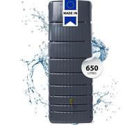4rain récupérateur d'eau mural SLIM 330L sable avec robinet PE imitation laiton - Compact et élégant pour une collecte efficace