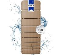 4rain récupérateur d'eau mural SLIM 330L sable avec robinet PE imitation laiton - Compact et élégant pour une collecte efficace