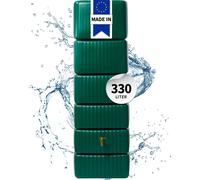 4rain récupérateur d'eau mural SLIM 330L sable avec robinet PE imitation laiton - Compact et élégant pour une collecte efficace