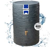 4rain Réservoir ARONDO 400 L graphite avec robinet PE imitation laiton et couvercle