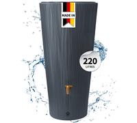 4rain Réservoir LINUS 2en1 220 L graphite avec robinet PE imitation laiton et bac à plantes intégré