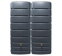 4rain Réservoir Mural Ensemble SLIM 1000 L, gris graphite 2 x SLIM 500 L, in onnecteur