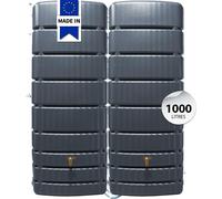 4rain Réservoir Mural Ensemble SLIM 1000 L, gris graphite 2 x SLIM 500 L, in onnecteur