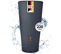 4rain Réservoir VASO 2en1 220 L graphite avec robinet PE imitation laiton et bac à plantes intégré