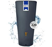 4rain Réservoir VASO 2en1 220 L graphite avec robinet PE imitation laiton et bac à plantes intégré