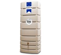 4rain Slim Recuperateur d Eau de Pluie 500L Sable - Cuve Murale décorative pour Jardin et terrasse - Réservoir d’Eau Robuste Gain de Place - Collecteur de Pluie Design et Durable