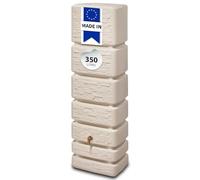 4rain Slim Stone Decor Récupérateur d'eau de pluie 350 litres sable beige - Réservoir mural, réservoir d'eau, baril de pluie, tonne à eau de pluie, réservoir d'eau de pluie, réservoir d'eau, baril