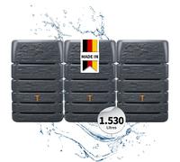 4rain SLIM STONE DÉCOR Réservoir Mural Ensemble 1530 L, gris graphite 3 x SLIM STONE DÉCOR 510 L, in onnecteur