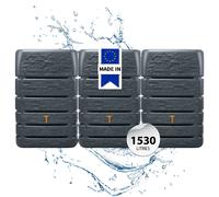 4rain SLIM STONE DÉCOR Réservoir Mural Ensemble 1530 L, gris graphite 3 x SLIM STONE DÉCOR 510 L, in onnecteur
